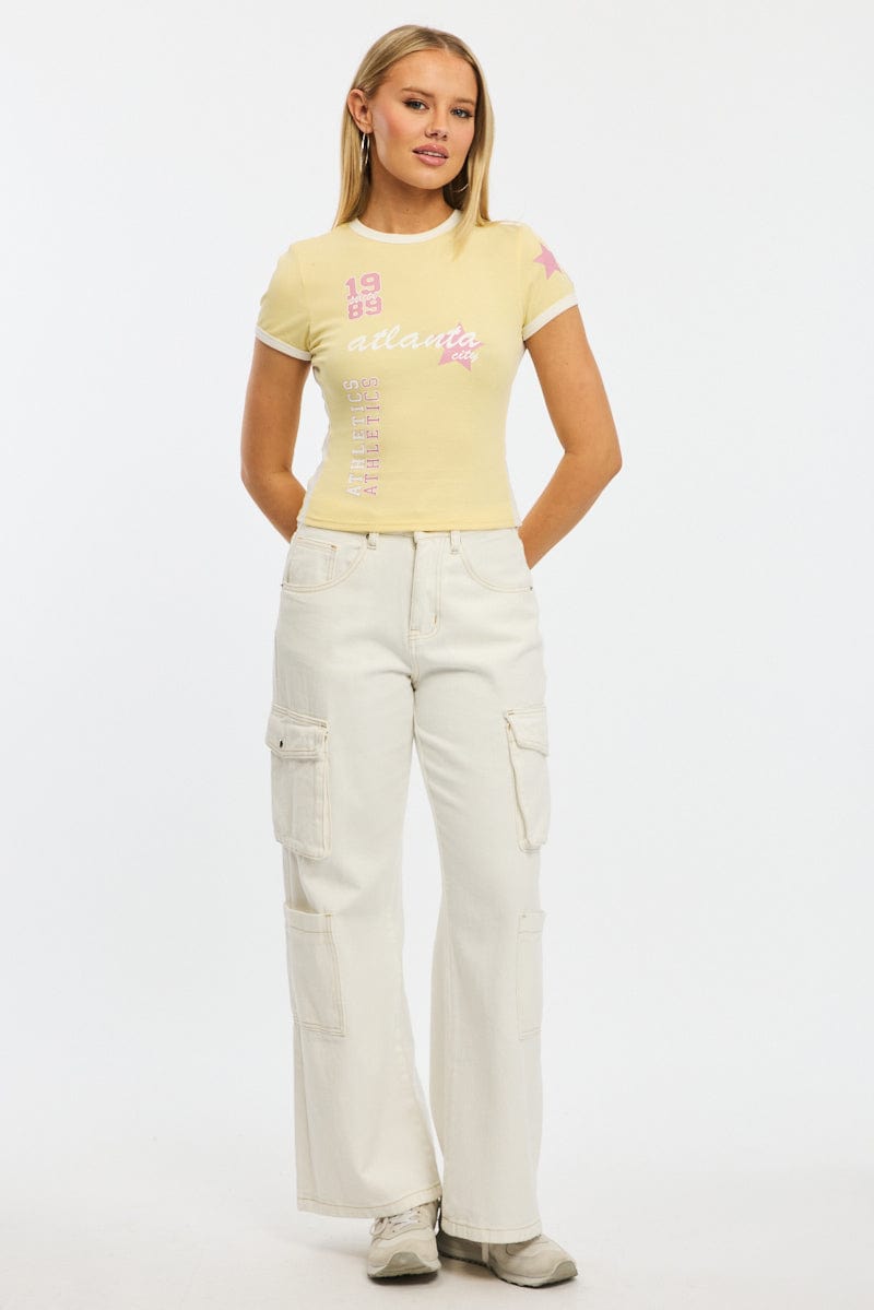 Yellow Graphic Tee Short Sleeve