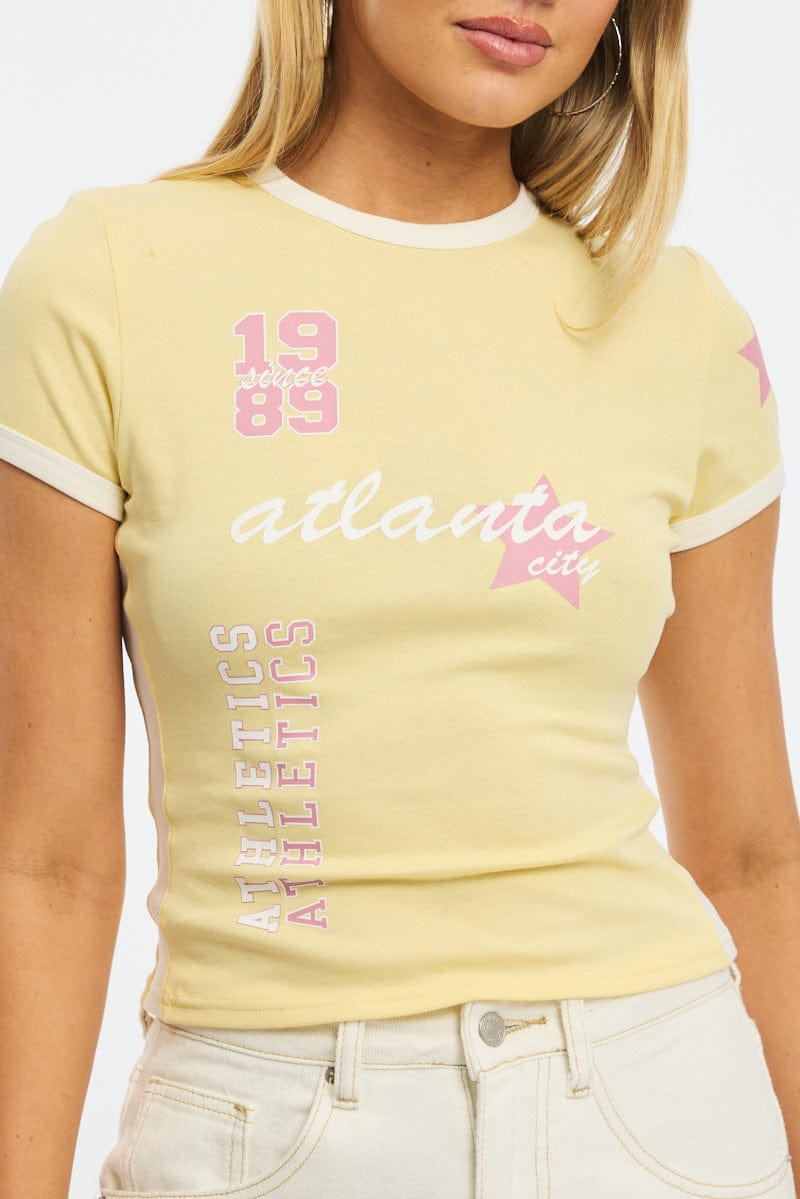 Yellow Graphic Tee Short Sleeve