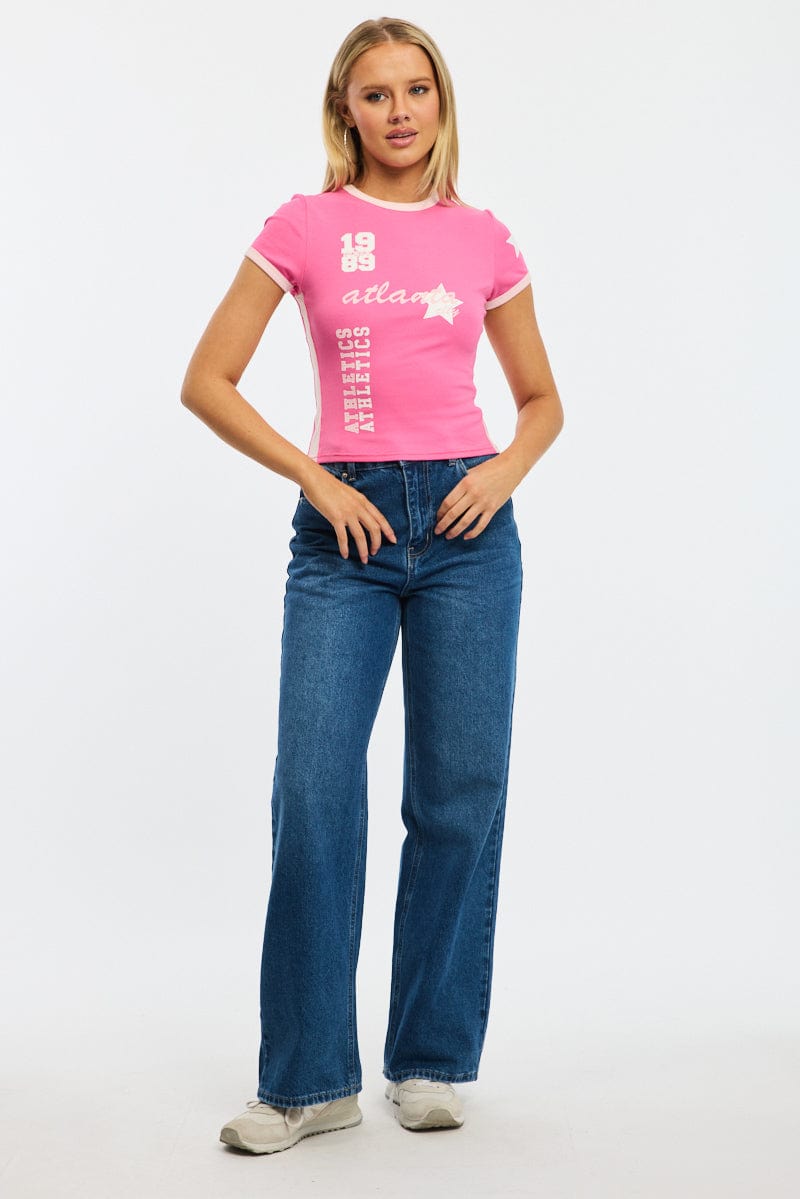 Pink Graphic Tee Short Sleeve