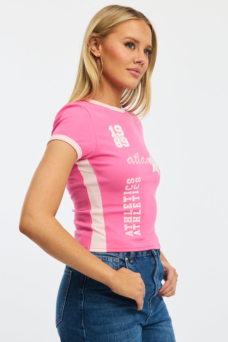 Pink Graphic Tee Short Sleeve