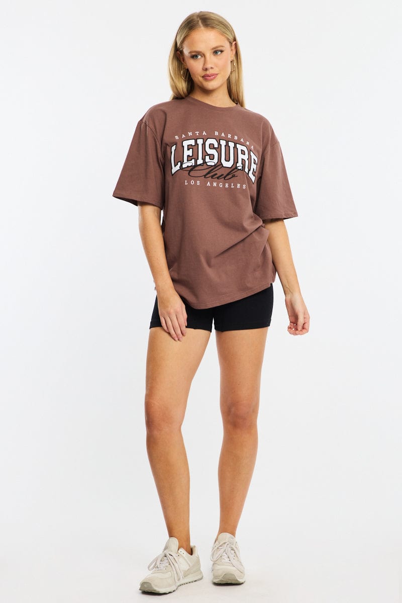 Brown Graphic Tee Short Sleeve
