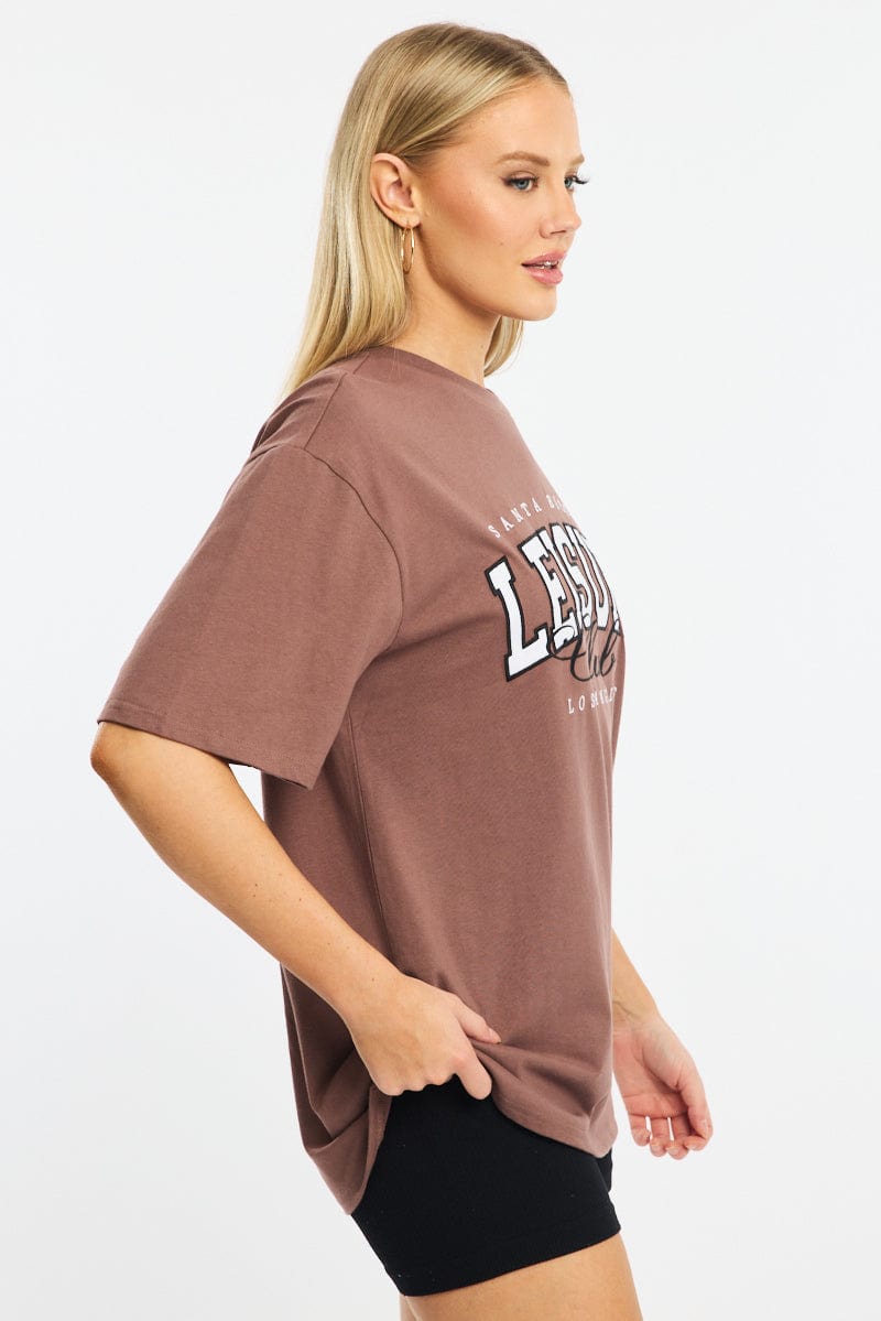 Brown Graphic Tee Short Sleeve