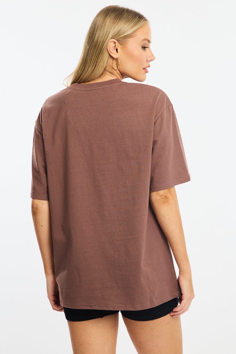 Brown Graphic Tee Short Sleeve