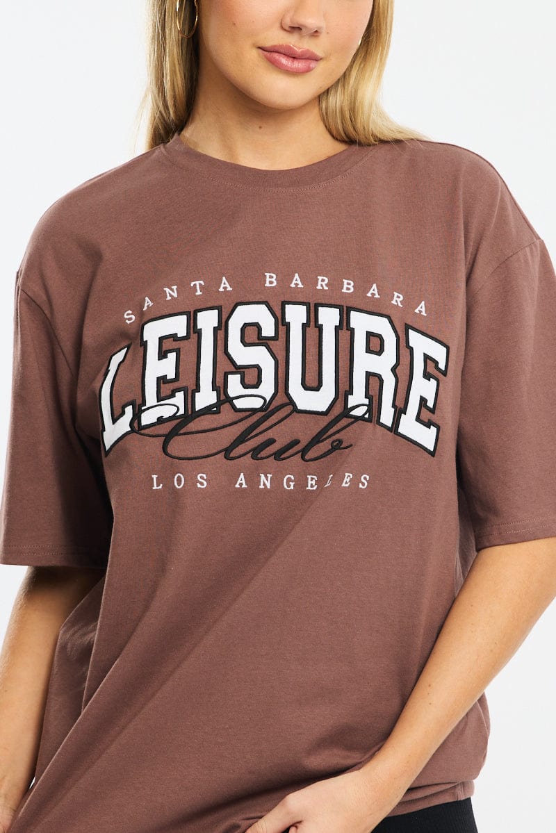 Brown Graphic Tee Short Sleeve