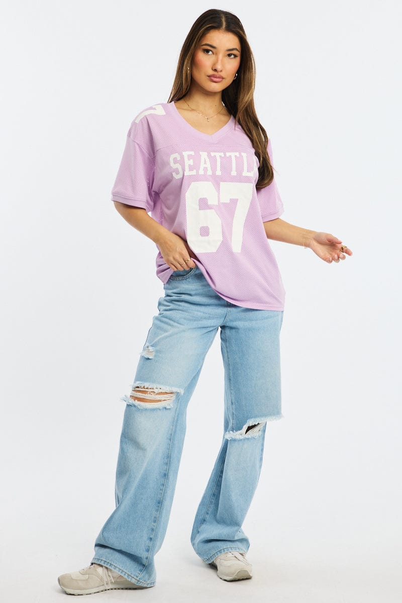 Purple Sport Tee V-neck