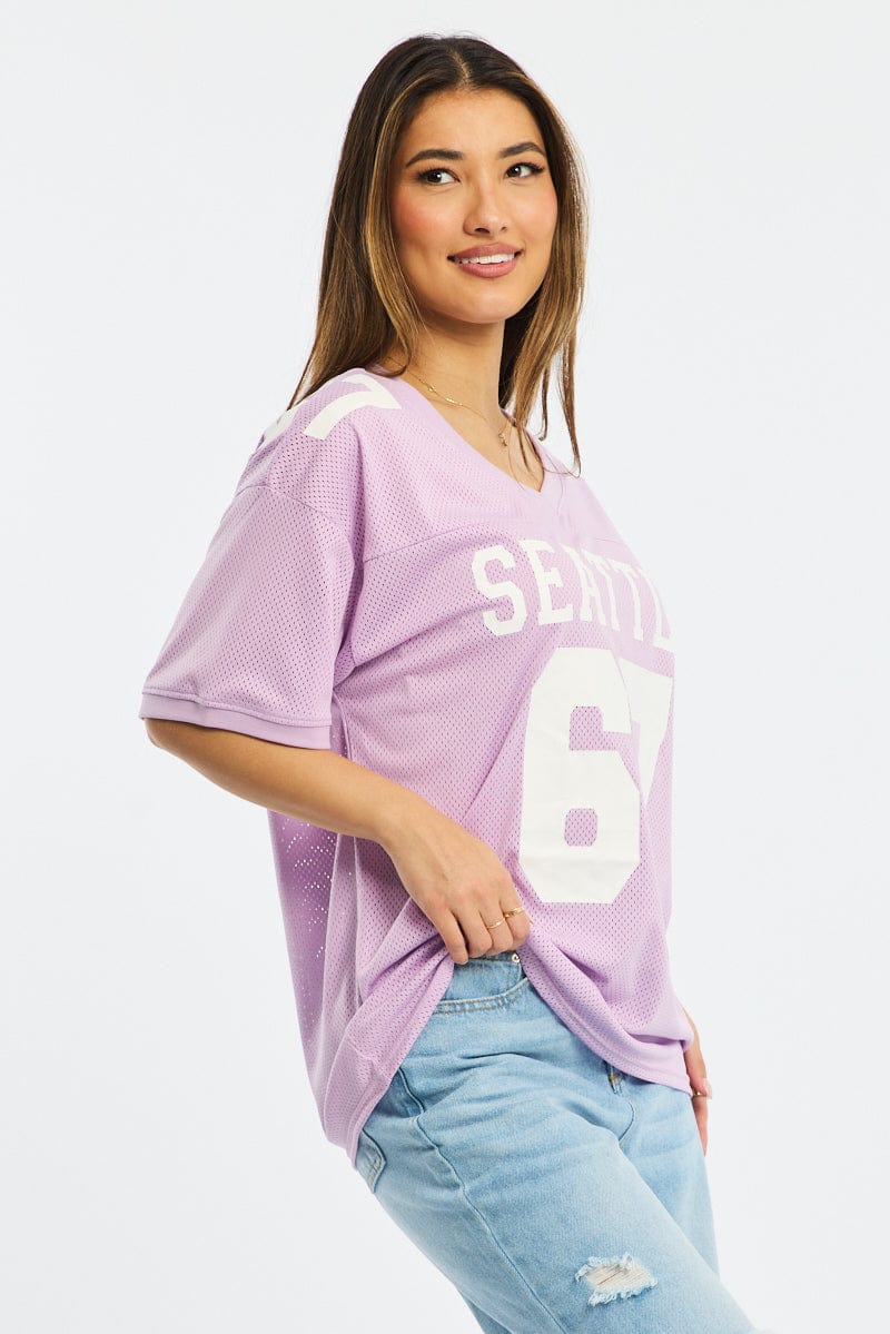 Purple Sport Tee V-neck