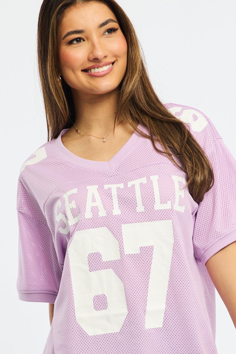 Purple Sport Tee V-neck