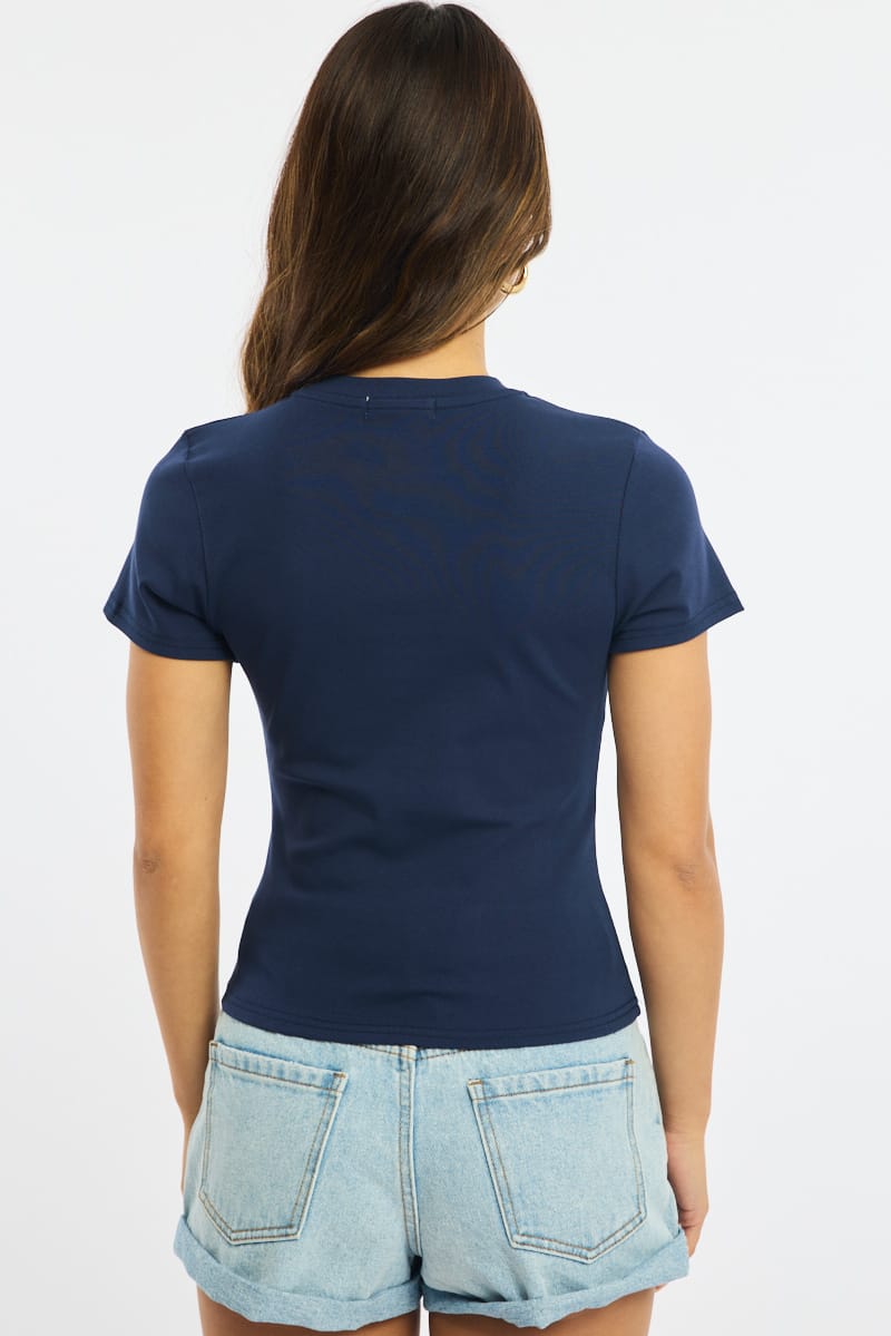 Blue Graphic Tee Short Sleeve