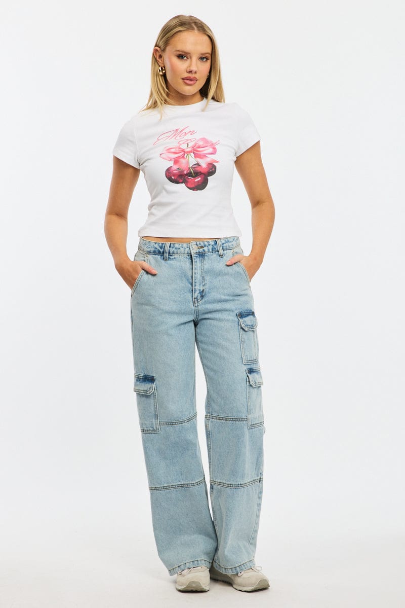 White Graphic Tee Short Sleeve