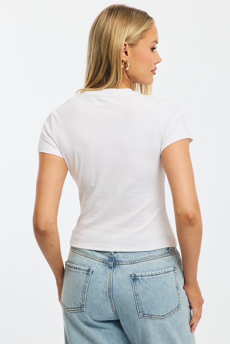 White Graphic Tee Short Sleeve