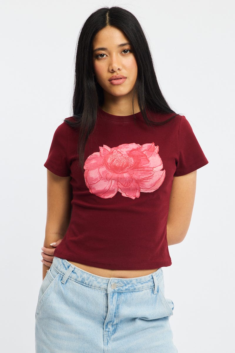 Red Graphic Tee Short Sleeve