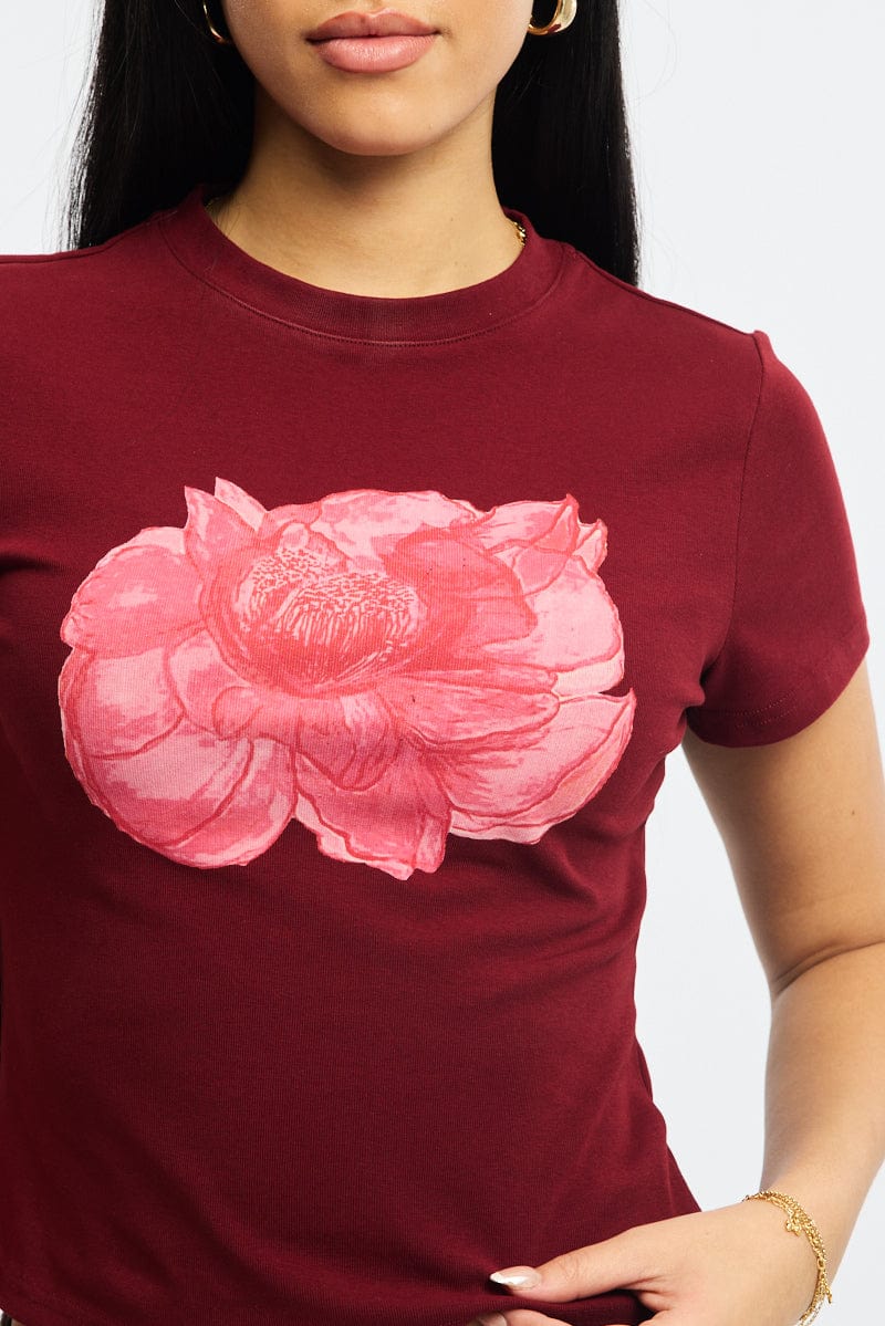 Red Graphic Tee Short Sleeve