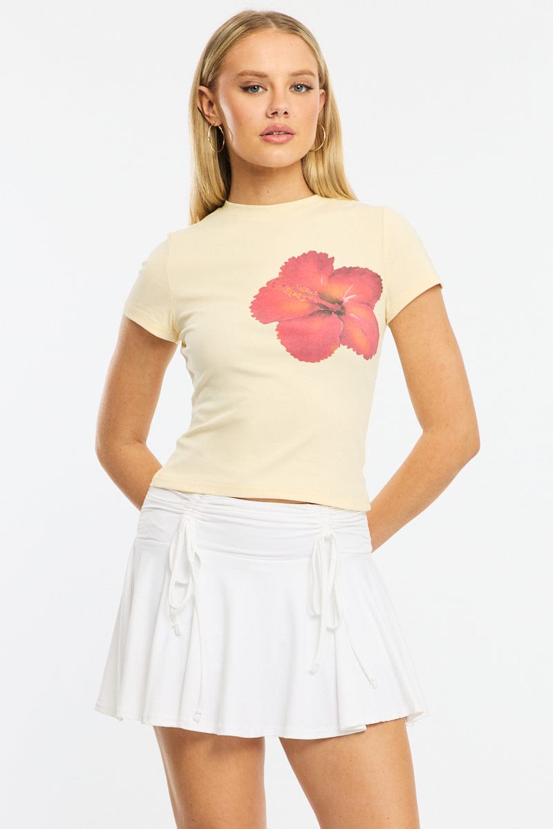 Yellow Graphic Tee Short Sleeve
