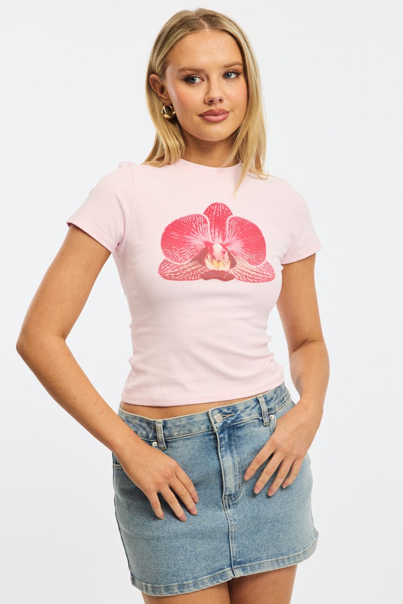 Pink Graphic Tee Short Sleeve