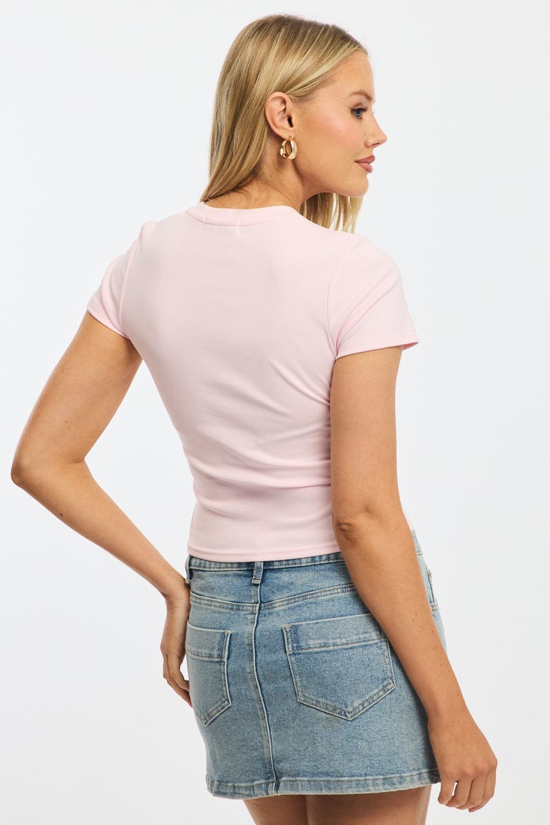 Pink Graphic Tee Short Sleeve