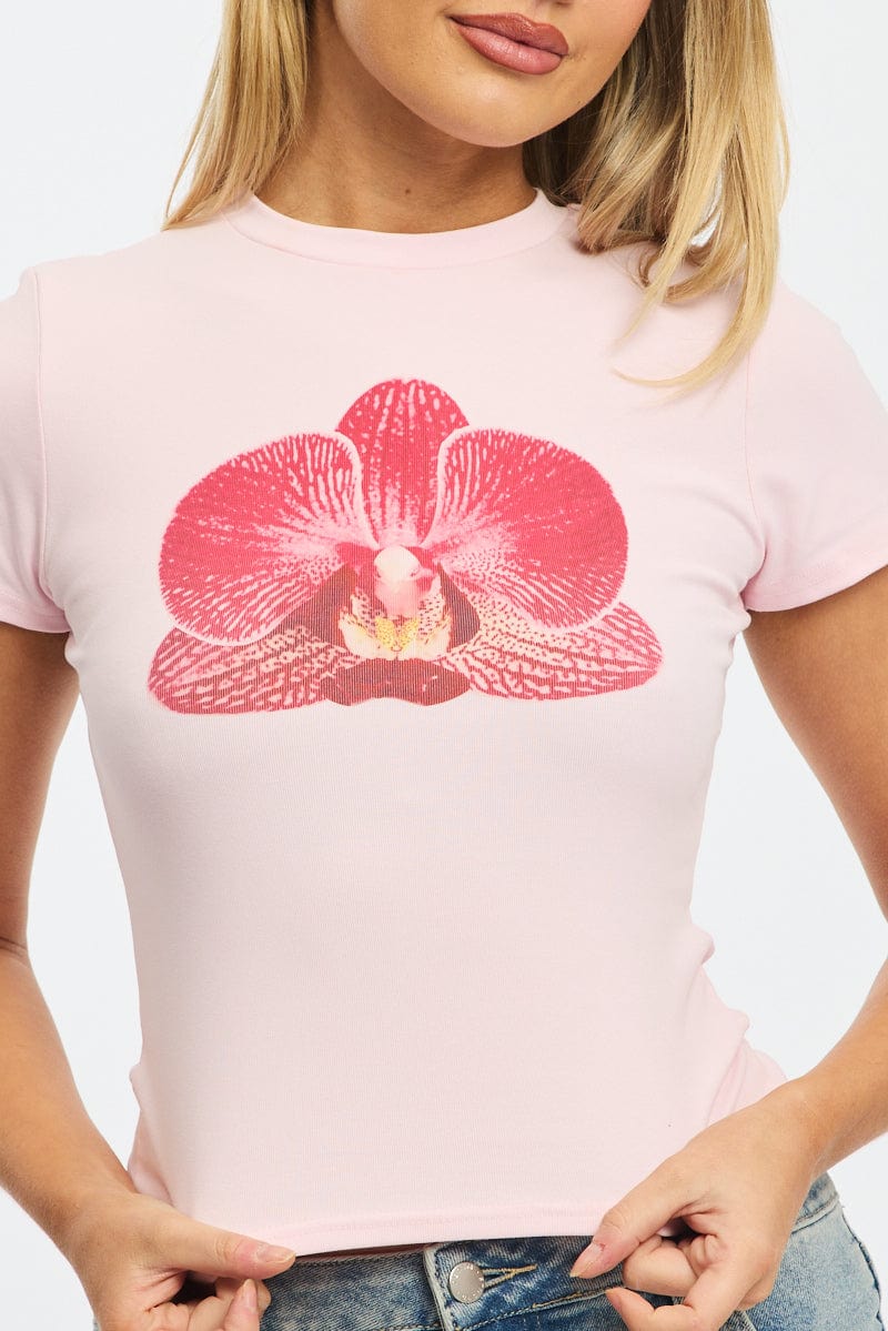 Pink Graphic Tee Short Sleeve