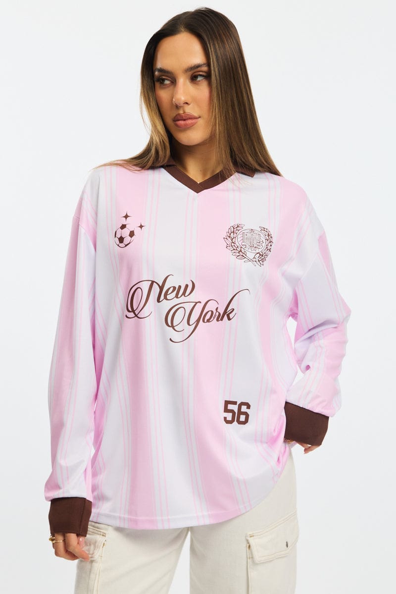 Pink Sport Tee Long Sleeve