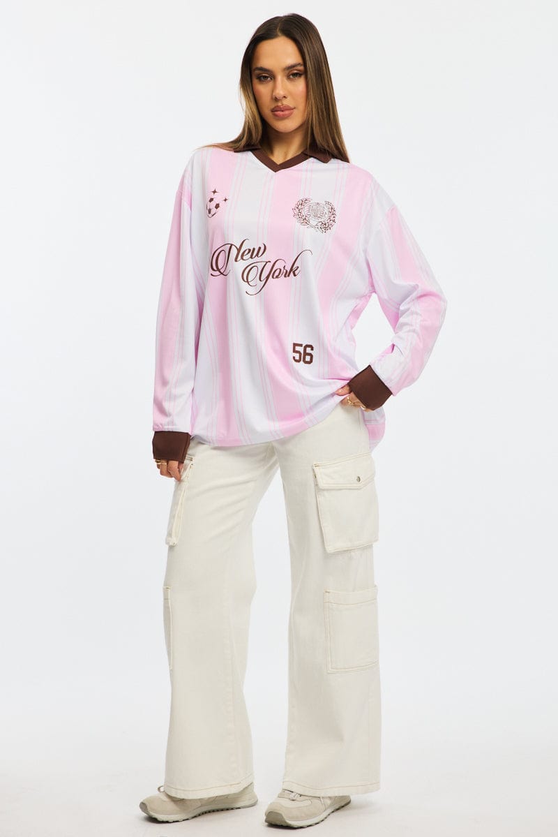 Pink Sport Tee Long Sleeve