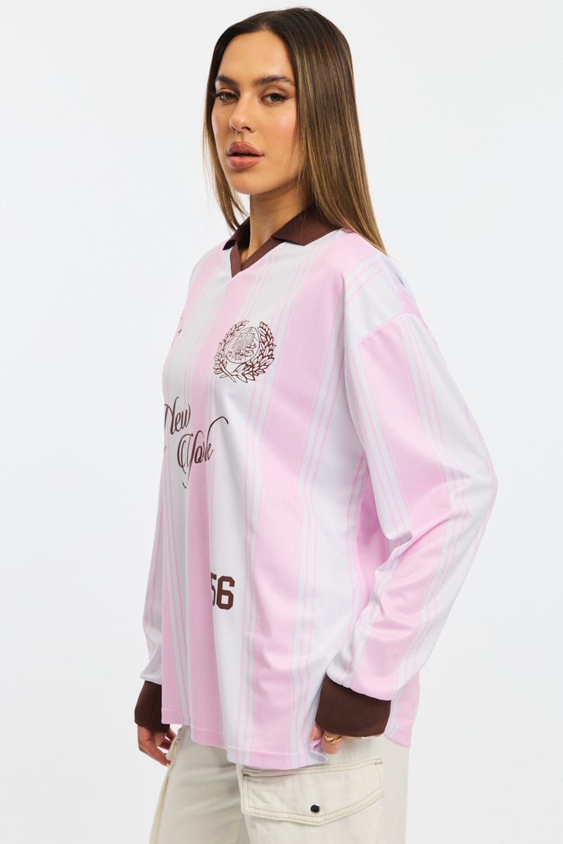 Pink Sport Tee Long Sleeve