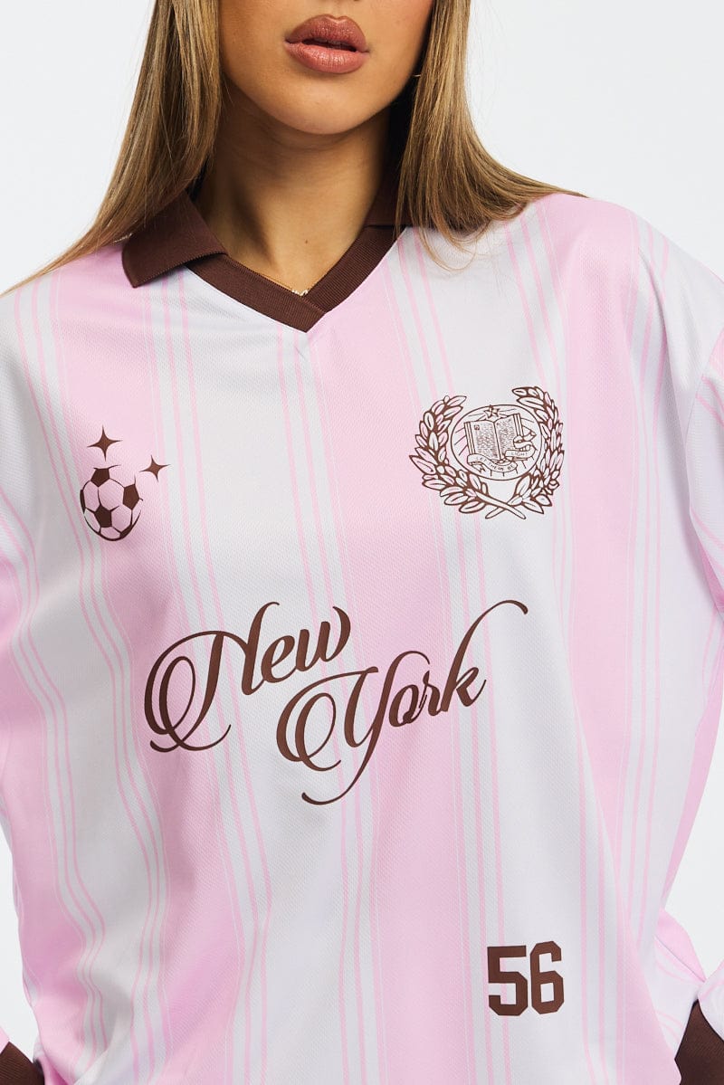 Pink Sport Tee Long Sleeve