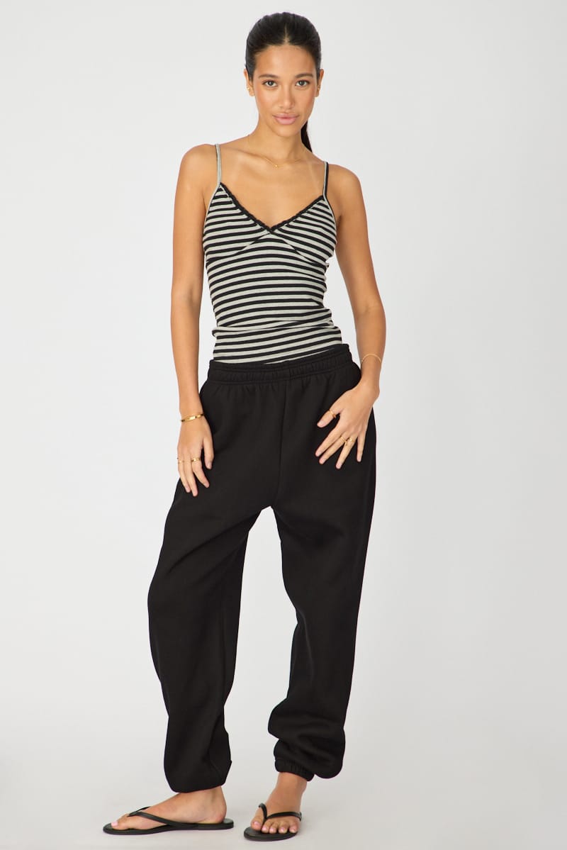 Blue Stripe Sweetheart Neckline Cami