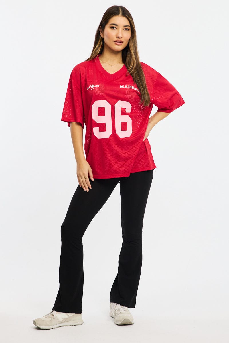 Red Sport Tee Short Sleeve