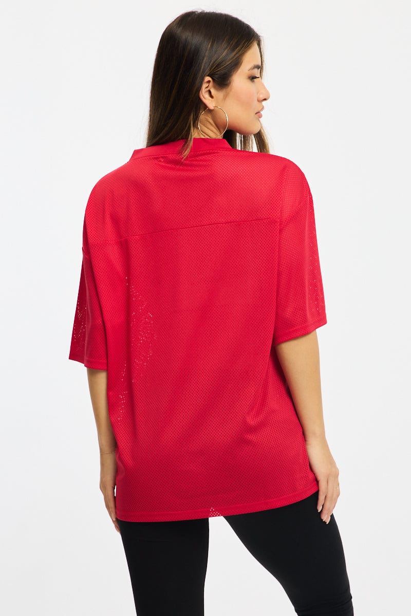 Red Sport Tee Short Sleeve