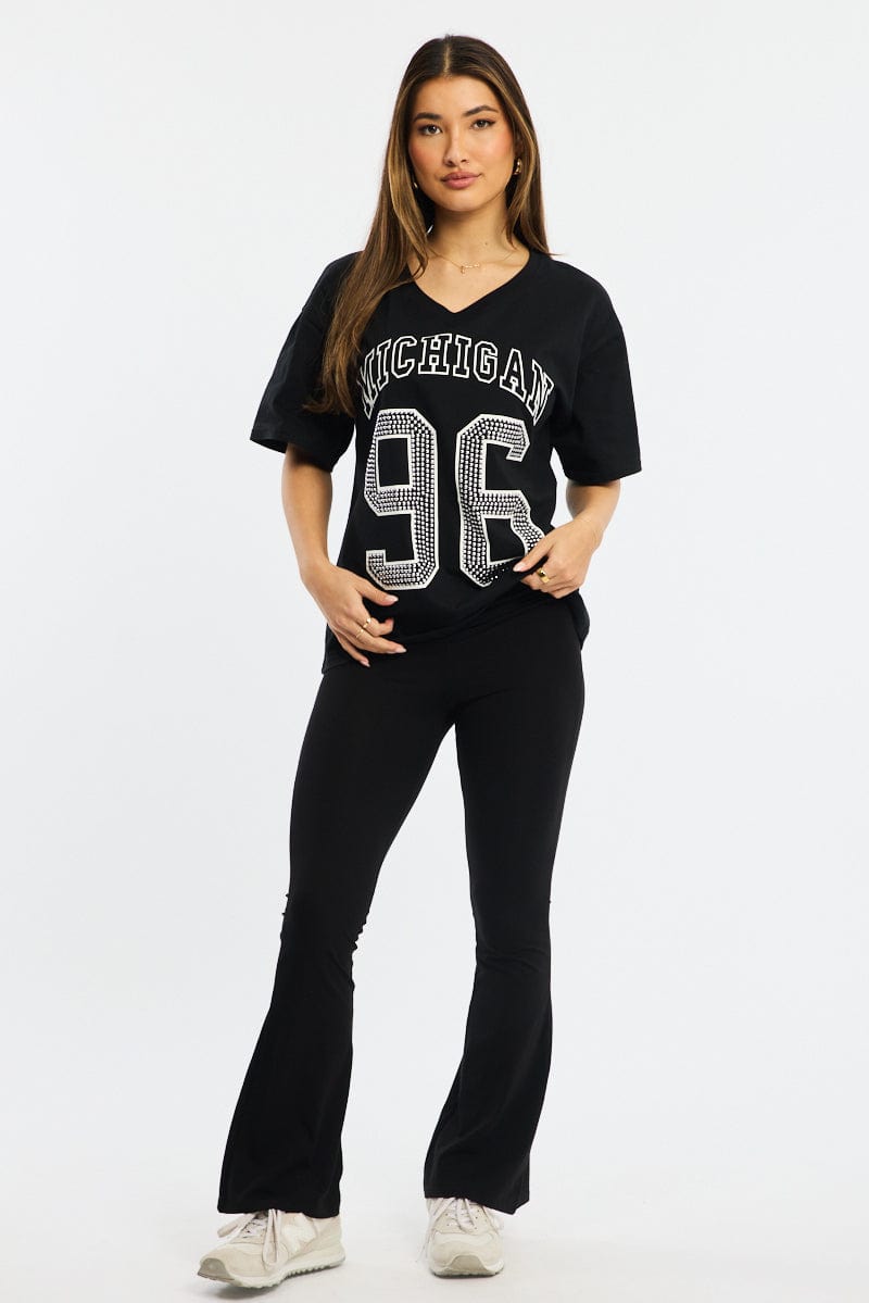 Black Graphic Tee Short Sleeve