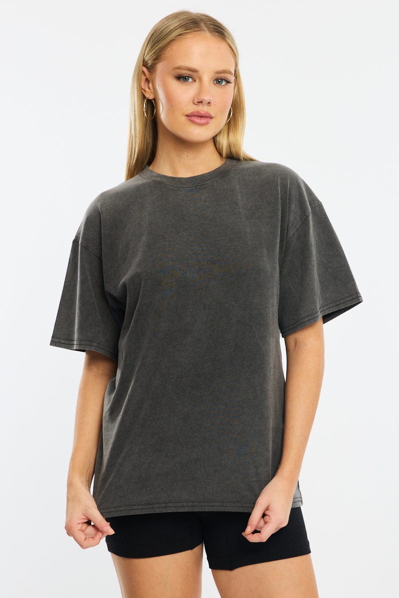 Grey Oversized Tee Short Sleeve