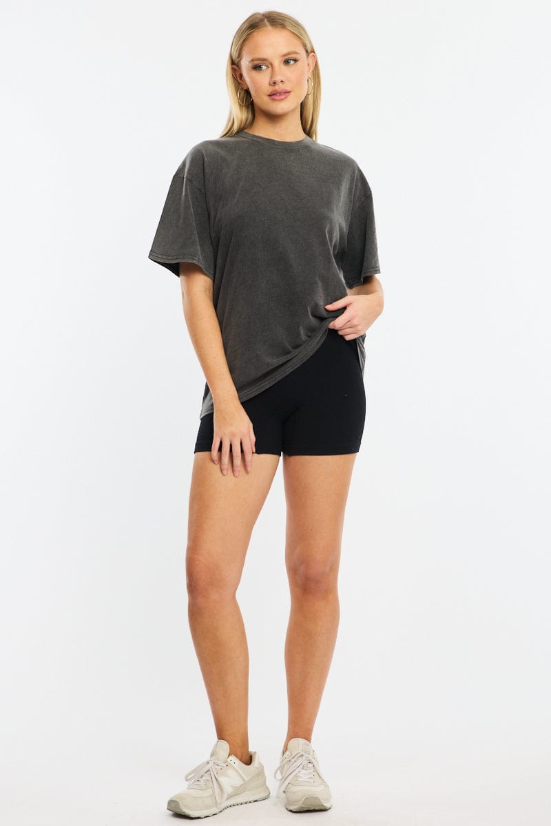 Grey Oversized Tee Short Sleeve
