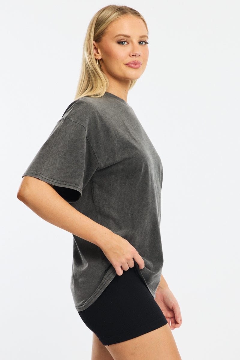 Grey Oversized Tee Short Sleeve