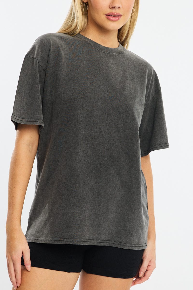 Grey Oversized Tee Short Sleeve