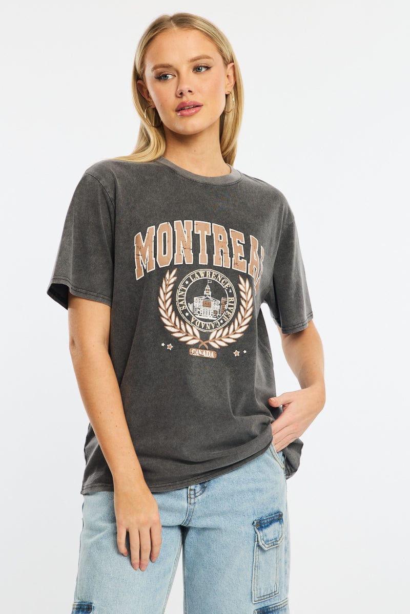Black Graphic Tee Short Sleeve