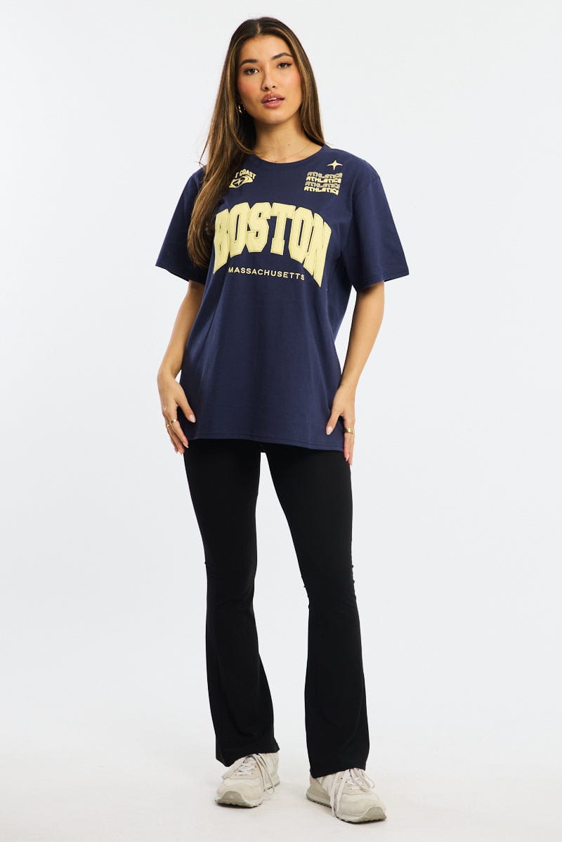 Blue Graphic Tee Short Sleeve