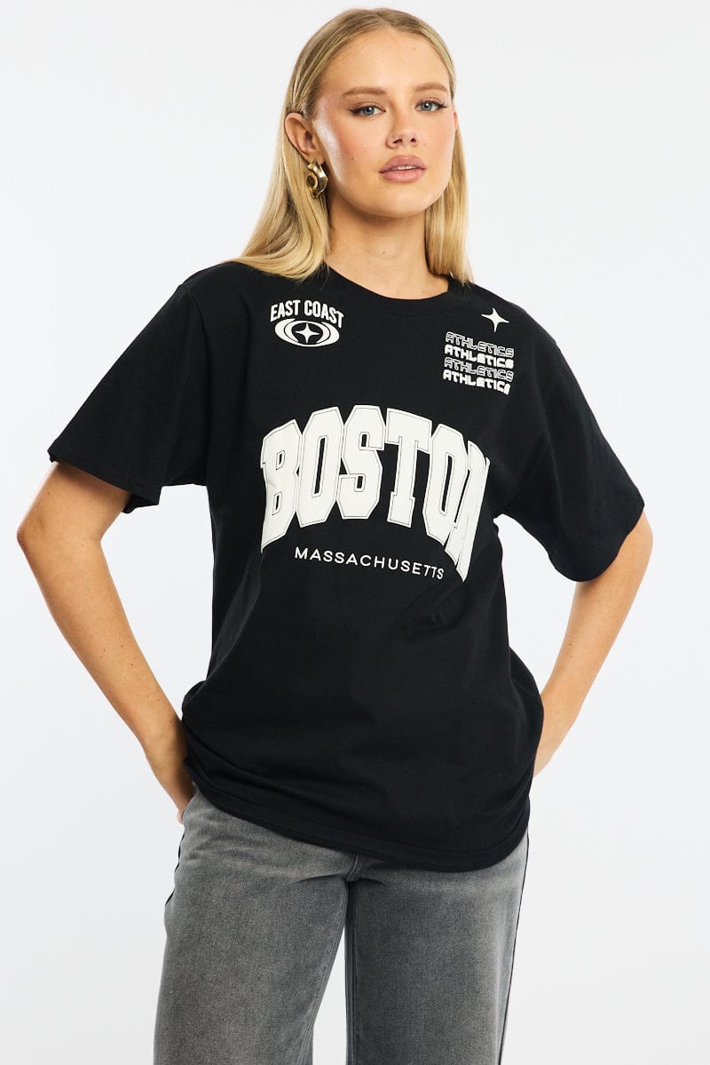 Black Graphic Tee Short Sleeve