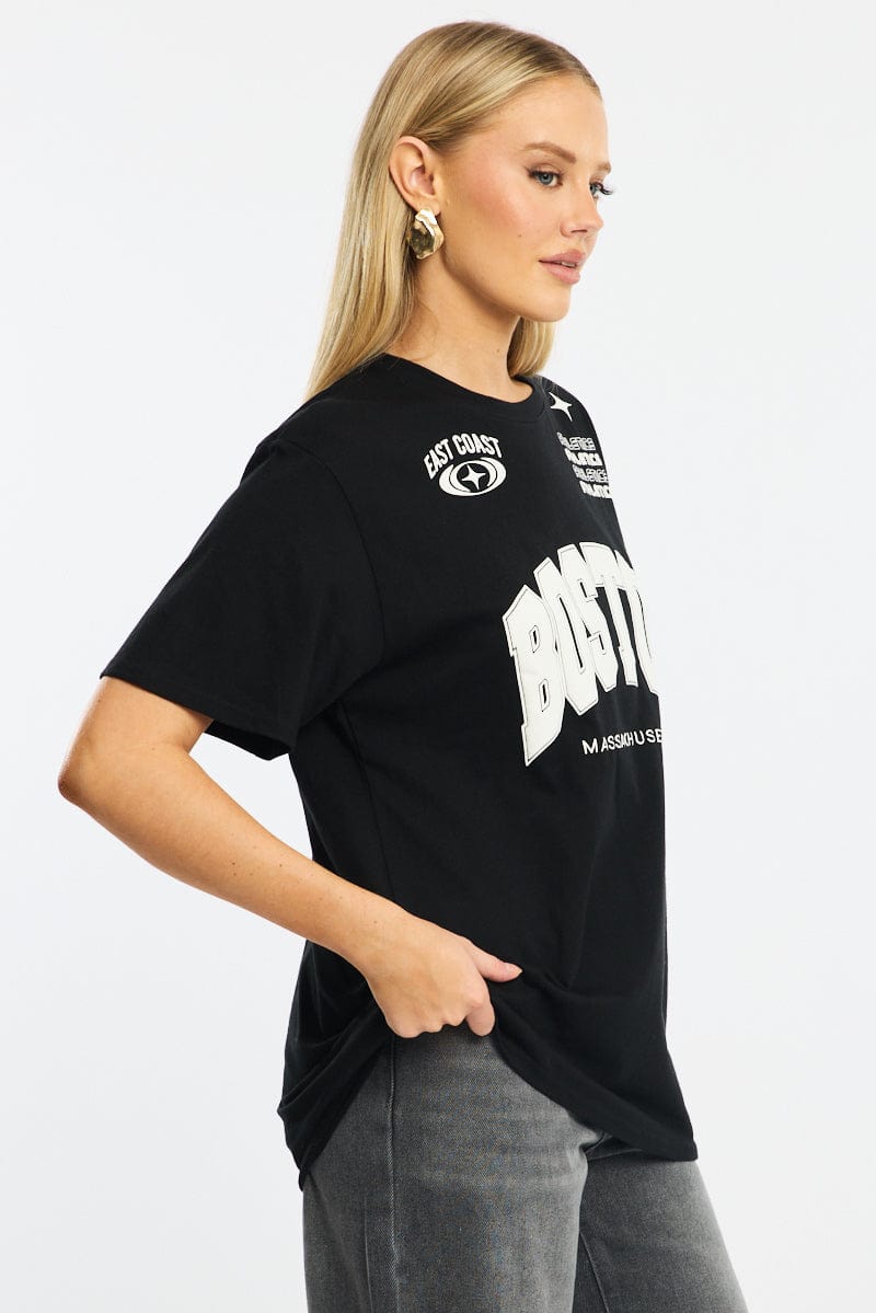 Black Graphic Tee Short Sleeve