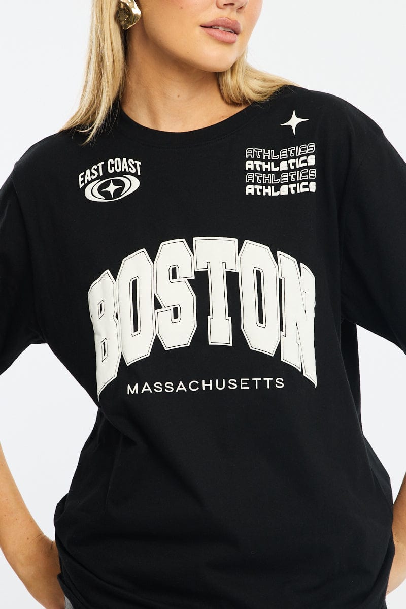 Black Graphic Tee Short Sleeve