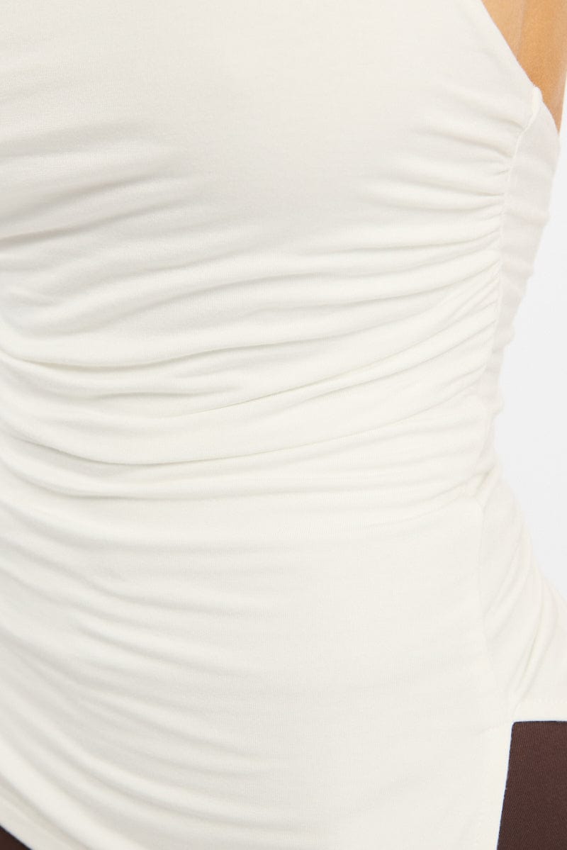 White High Neck Top Sleeveless