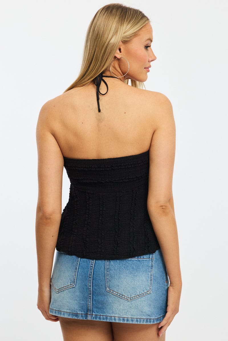 Black Halter Top Sleeveless