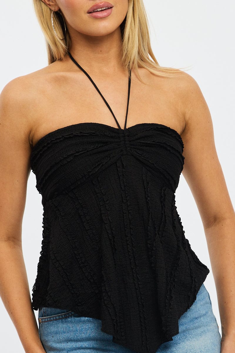 Black Halter Top Sleeveless