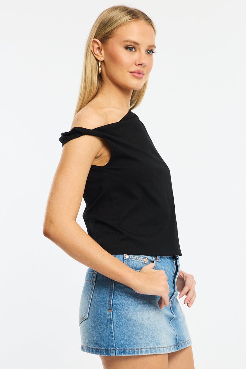 Black Jersey Tee Shirt Short Sleeve