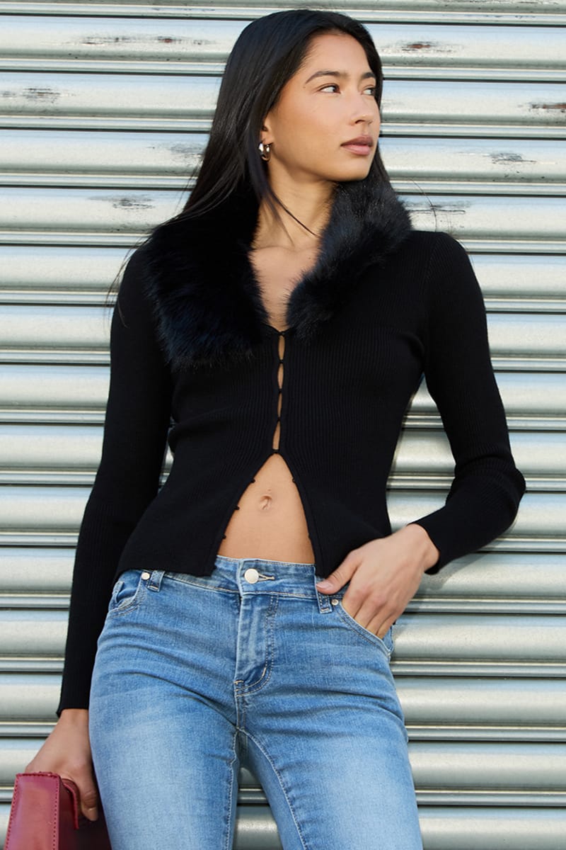 Black Fitted Cardigan