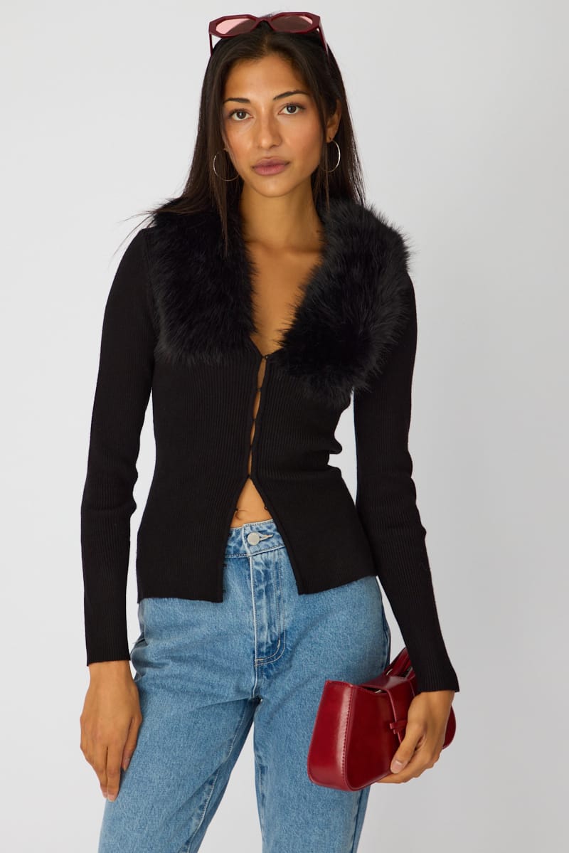 Black Fitted Cardigan