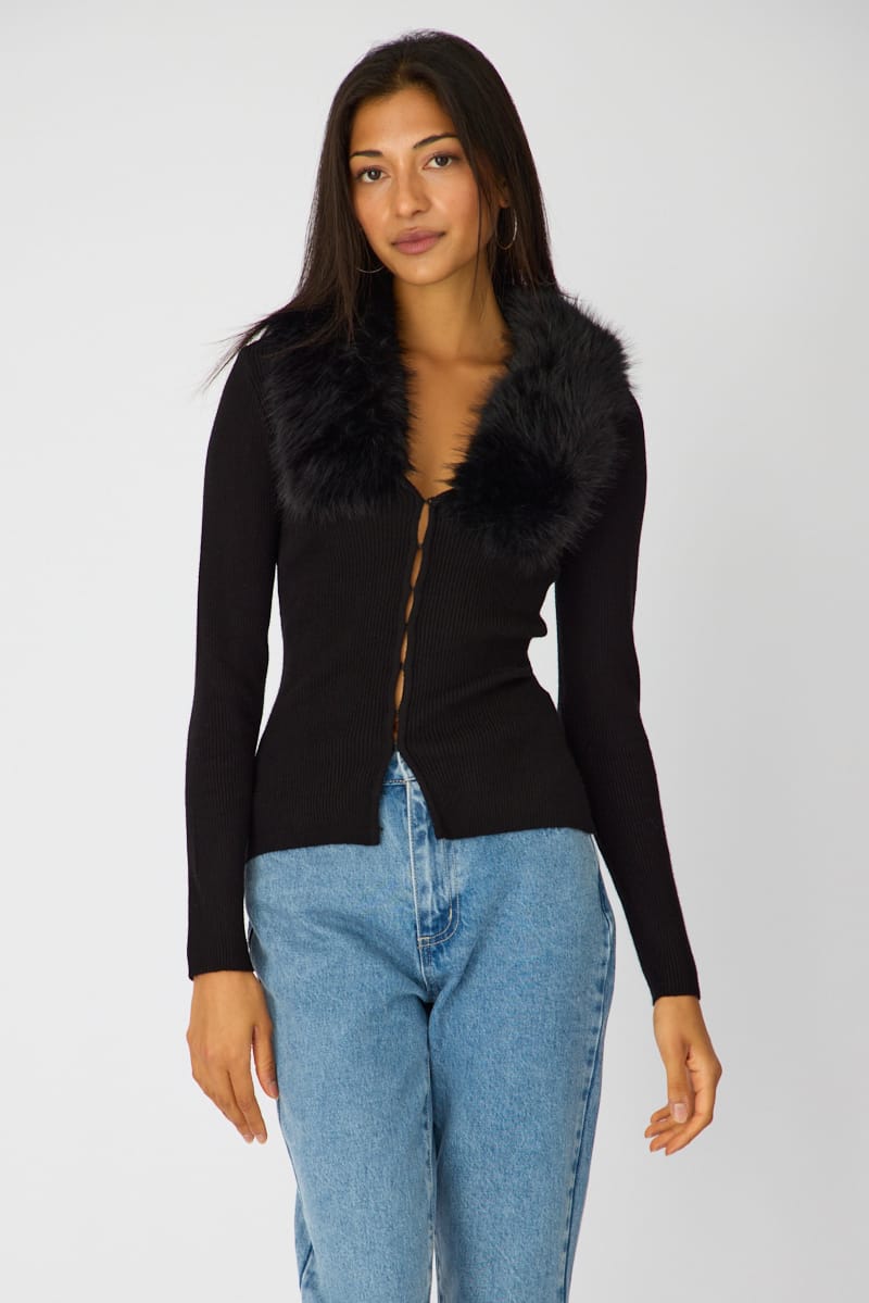 Black Fitted Cardigan