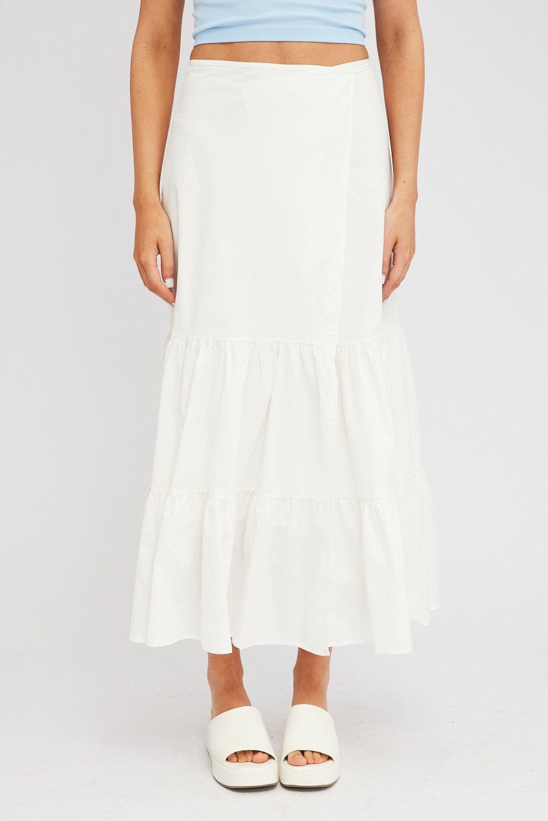 White wrap skirt maxi Clearance