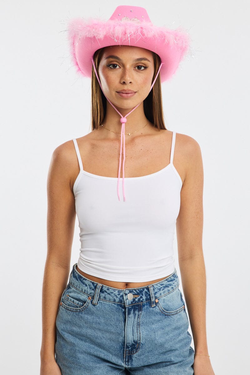 Pink Heart Detail Festival Cowboy Hat for Ally Fashion