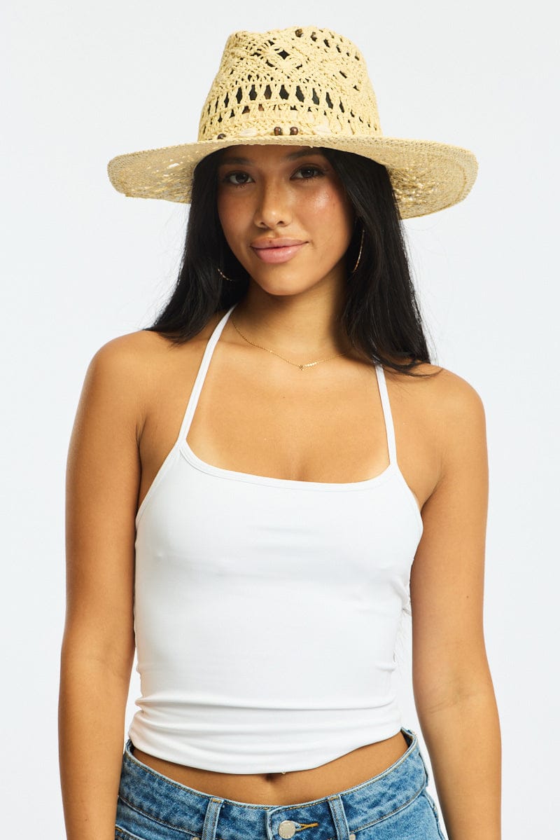 Beige Straw Cowboy Hat for Ally Fashion