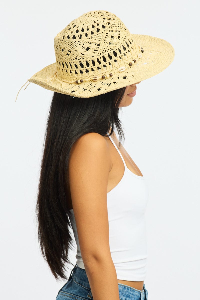 Beige Straw Cowboy Hat for Ally Fashion