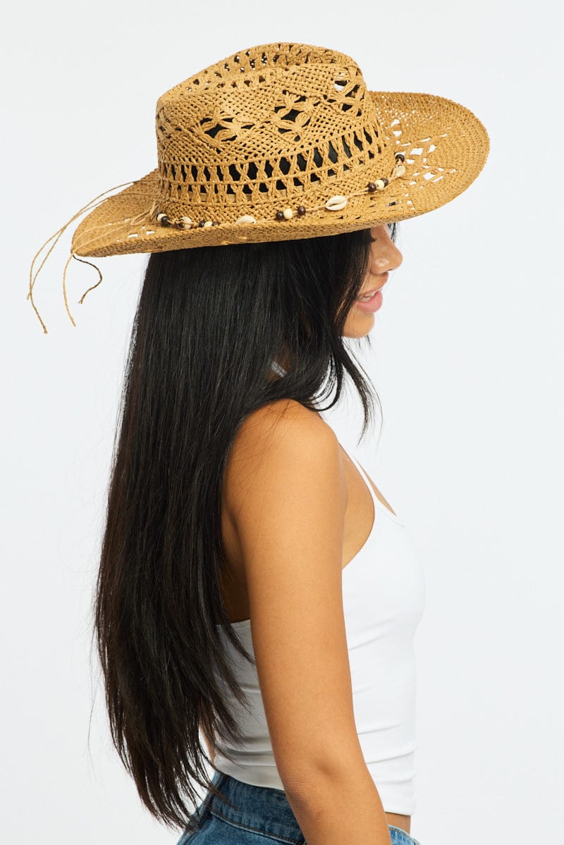 Brown Straw Cowboy Hat for Ally Fashion
