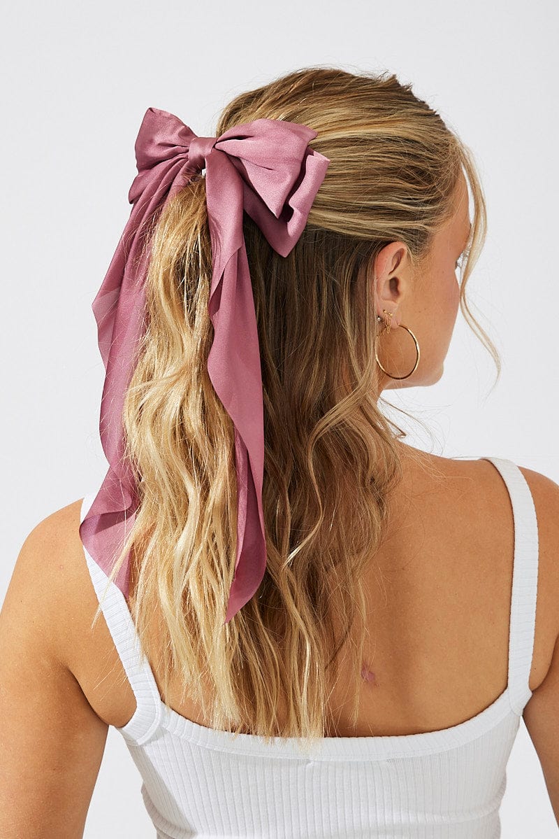 Pink Large Bow Hair Clip for Ally Fashion